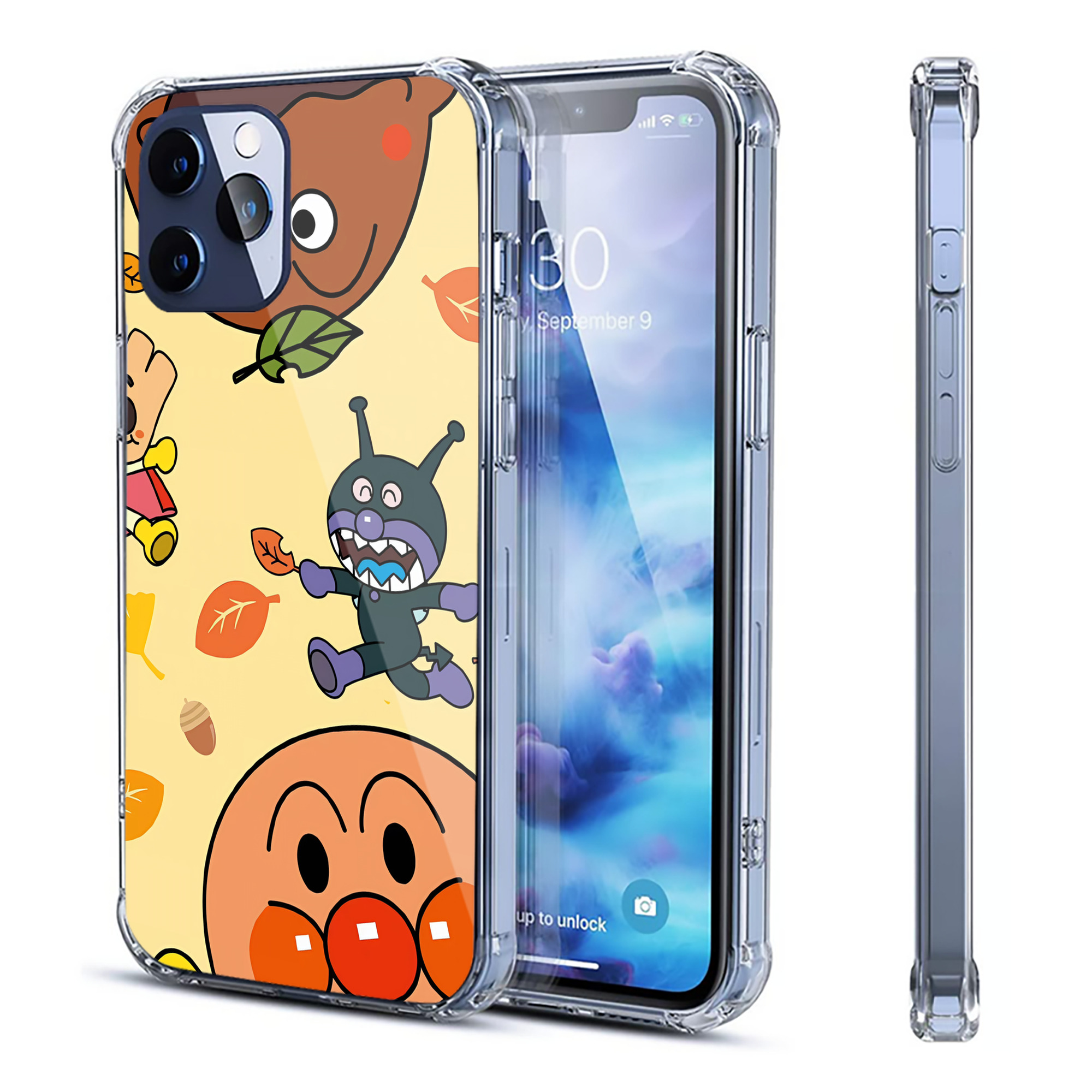 （画像用） アンパンマン Anpanman 【iPhone 12シリーズ対応】透明スマホケース（クリアソフトケース）